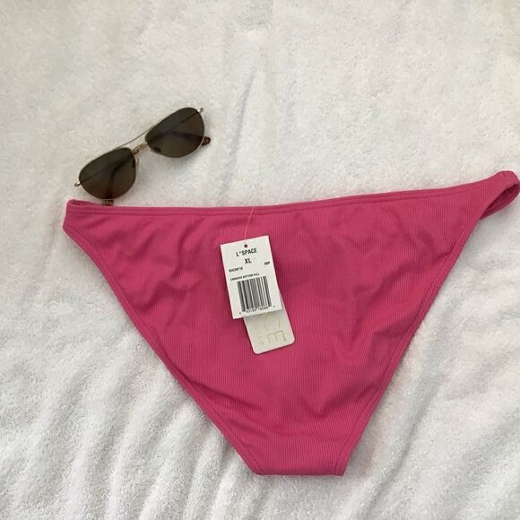 NWT L*SPACE RIBBED CAMACHO BIKINI BOTTOM PINK - Picture 6 of 7